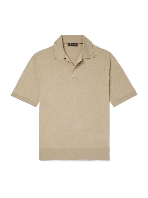 Loro Piana Silk And Linen Blend Polo Shirt Neutrals Loro Piana