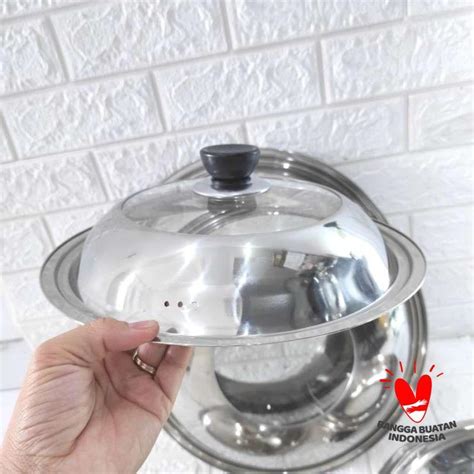 Jual Tutup Wajan Stainless Kaca Kuali Panci Wok Baskom Penutup Kukusan