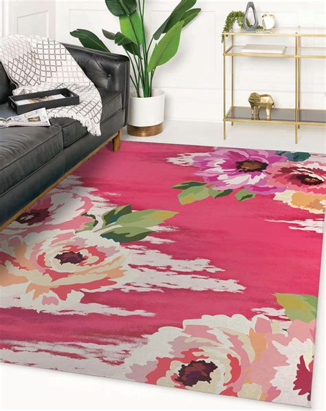 Red Barrel Studio Yarnelle Floral Machine Woven Polyester Area Rug In