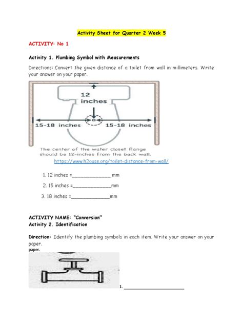 Activity Sheet For Plumbing 8quarter 2 Week 5 Pdf Plumbing