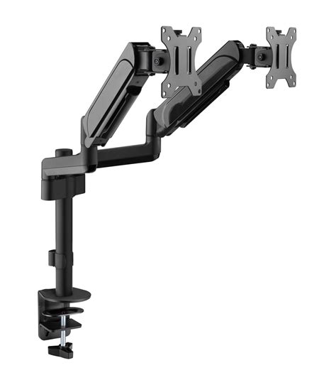 Brateck 17 32 Pole Mounted Gas Spring Dual Monitor Desk Mount