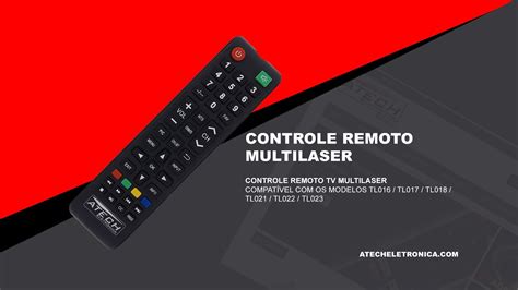 Controle Remoto TV Multilaser TL016 TL017 TL018 TL021 TL022