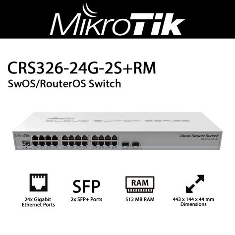 MikroTik CRS326 24G 2S RM 24 Gigabit Ports Switch Dataworld