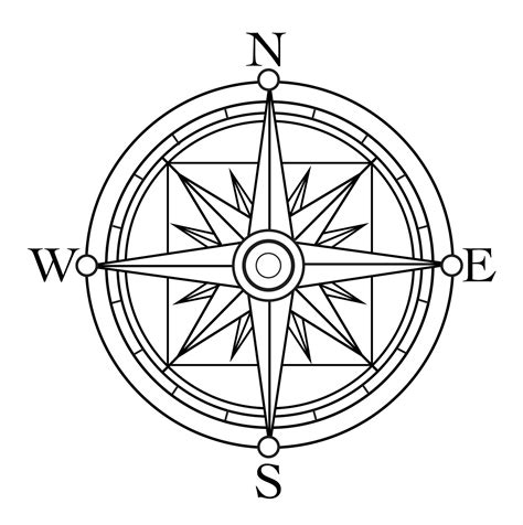 Simple To Draw Compass Cardinal Points Clipart Best