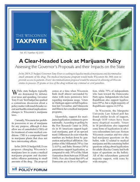 Wisconsin Policy Forum | A Clear-Headed Look at Marijuana Policy