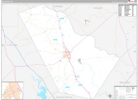 Bee County, TX Wall Map Premium Style by MarketMAPS - MapSales