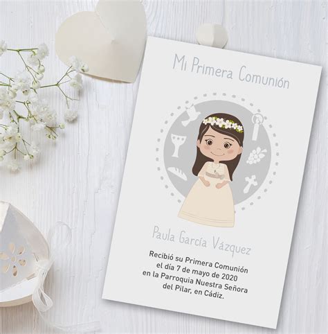 Recordatorio Niña - Modelo Aura Gris - Como a ti te gusta