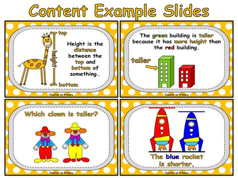 Taller or Shorter - PowerPoint presentation and worksheets | Teaching ...