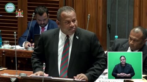 Fijian Minister For Defence Delivers His Ministerial Statement YouTube