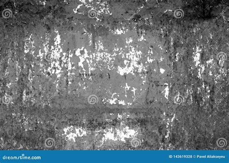 Textura Aherrumbrada Sucia De La Pared Del Metal En Blanco Y Negro Foto