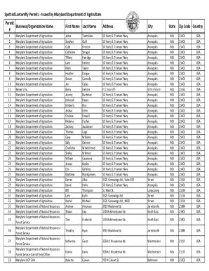 Fillable Online Mda Maryland Spotted Lanternfly Permits Issued By