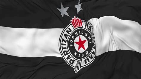 Fudbalski Klub Partizan Flag Seamless Looping Background Looped Cloth