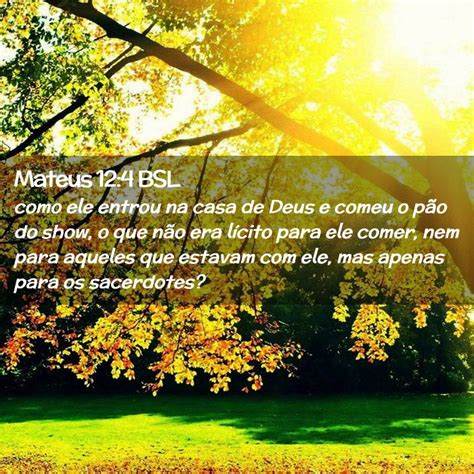 Mateus 12 4 BSL como ele entrou na casa de Deus e comeu o pão do