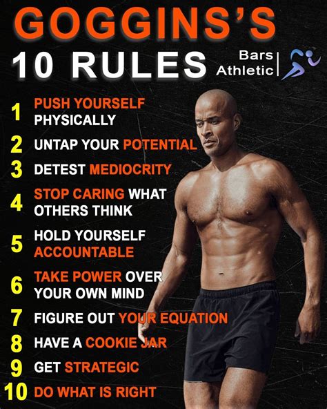 David Goggins 10 Rules In 2024 Gym Workout Chart Workout Chart Physical Fitness