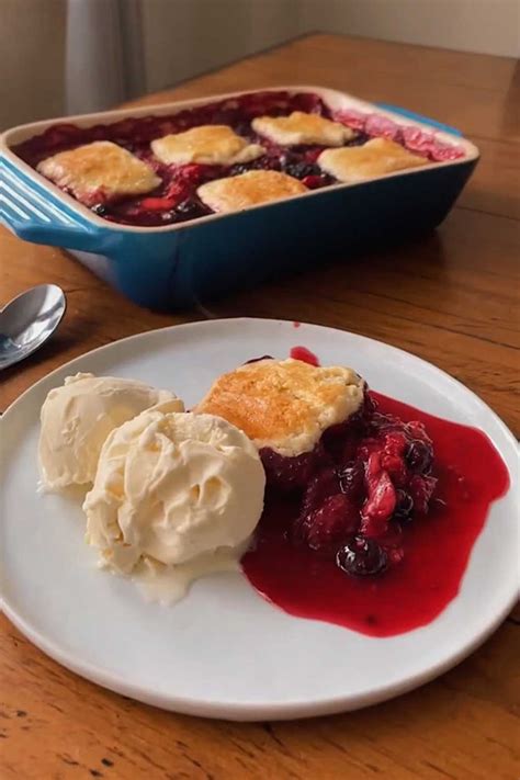 Simple Mixed Berry Biscuit Cobbler