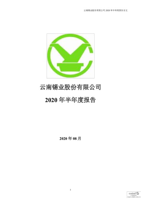 锡业股份：2020年半年度报告