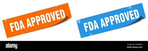 Fda Approved Paper Peeler Sign Set Fda Approved Sticker Stock Vector