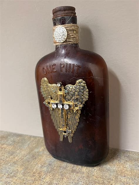 Vintage Brown Liquor Bottle Etsy