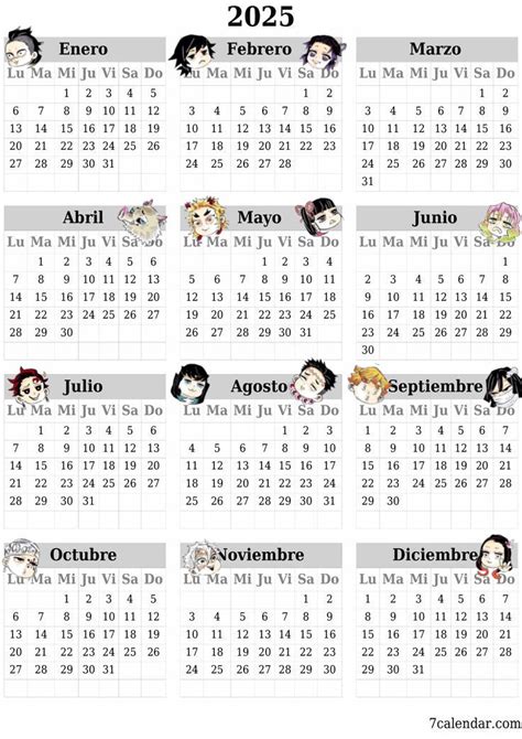 Calendario 2025 Anime Book Jornal Book Anime Demon