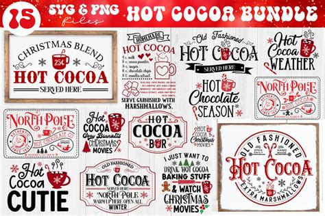 Hot Cocoa Svg Bundle Christmas Hot Chocolate Sign Svg