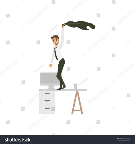 Vector Flat Office Worker Handsome Man Stock Vector Royalty Free