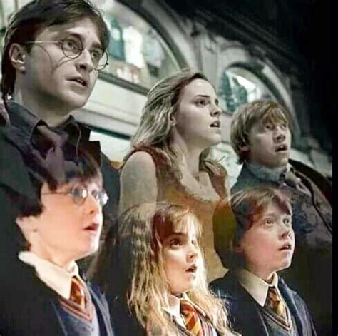 First Year Vs Last Year At Hogwarts Harry Ron And Hermione The