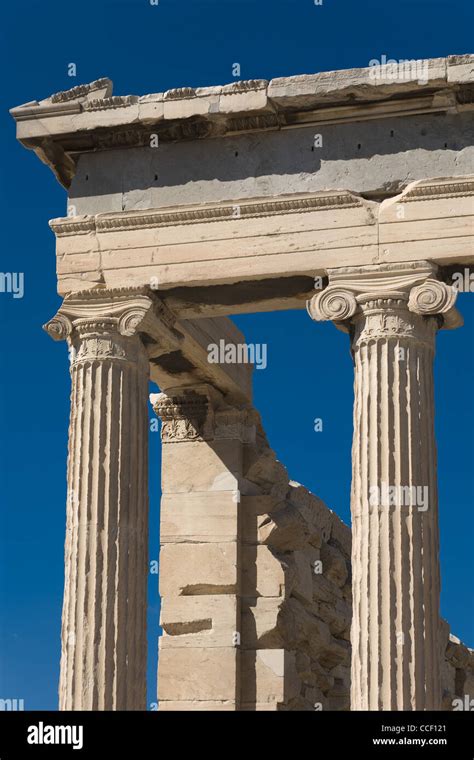 Ionic order columns at Acropolis, Athens Stock Photo - Alamy