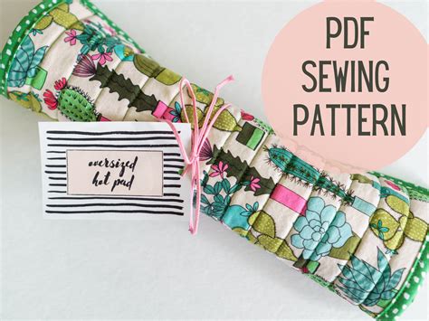 Oversized Hot Pads PDF Sewing Tutorial Pin Cut Sew Studio