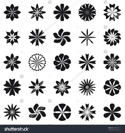 Flower Symbol Set Can Used Art Stock Vector (Royalty Free) 148294715 ...