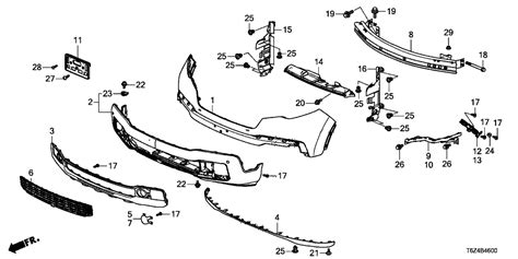 T Z A Genuine Honda Garnish Fr Bumper Face Skid