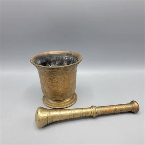 Antique Brass Bell Form Mortar And Pestle Shopsbh