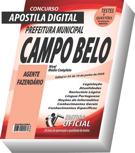 Prefeitura de Campo Belo Agente Fazendário Apostila Digital