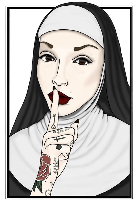 Digital Drawing Of A Tattooed Nun Digital Drawing Drawings Digital