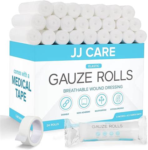 Jj Care Gauze Rolls Pack Of Individually Wrapped Gauze Bandage Roll