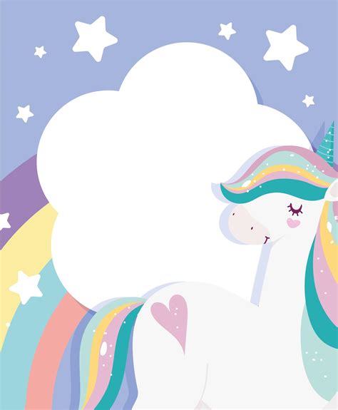 Cute Magic Unicorn Poster Template With Stars 1380016 Vector Art At