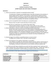 Worksheet Docx Worksheet Exercise 12 Antibiotic Sensitivity Testing