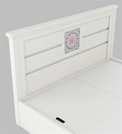 Kosmo Bryan Queen Size Bed With Box Storage In Kingston White Finish