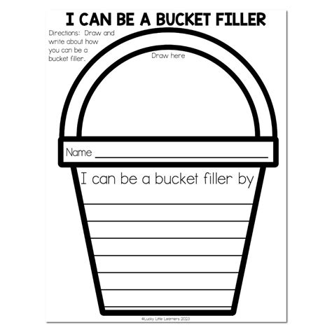 Bucket Filling Worksheet Promoting Positivity And Kindness