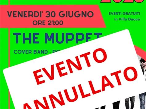 EVENTO ANNULLATO Estate In Villa 2023 The Muppet Cover Band Rock