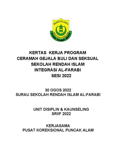 Kertas Kerja Program Gejala Buli Dan Seksual Pdf