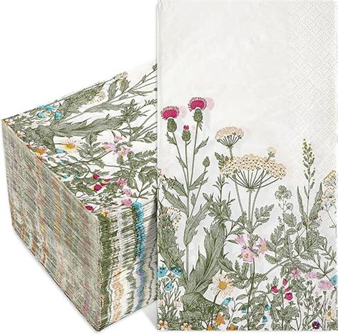 Amazon Anydesign Pcs Floral Guest Napkins Wildflower Disposable