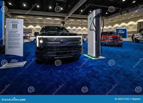 Ford F 150 Lightning Display During LA Auto Show At Los Angeles