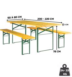 Table Et Banc De Brasserie Pliants En Bois D S Ht