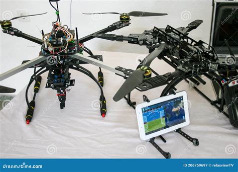 Drone Production Line On Display For The Final Electronic Static Test Editorial Photography