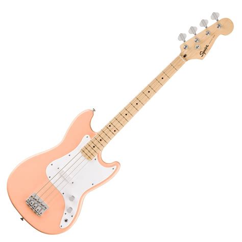 Squier Fsr Sonic Bronco Bass White Pickguard Shell Pink At Gear Music