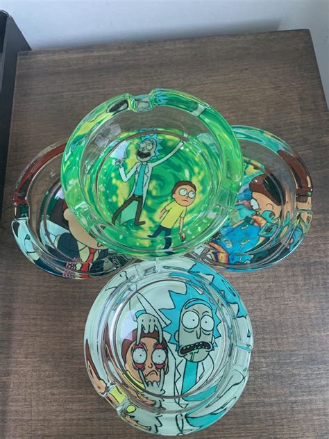 Rick And Morty Glass Ashtrays Hotbox