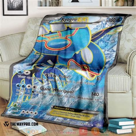 Pokemon Kyogre Ex Primal Clash Soft Blanket Pixeltee