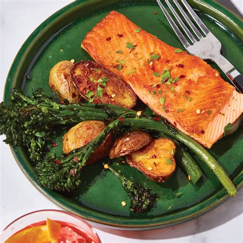 Roasted Salmon Potatoes And Broccolini Recipe Secret Island