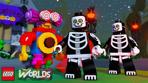 Lego Worlds Skeleton Guy Unlock And Free Roam Gameplay Monsters Dlc