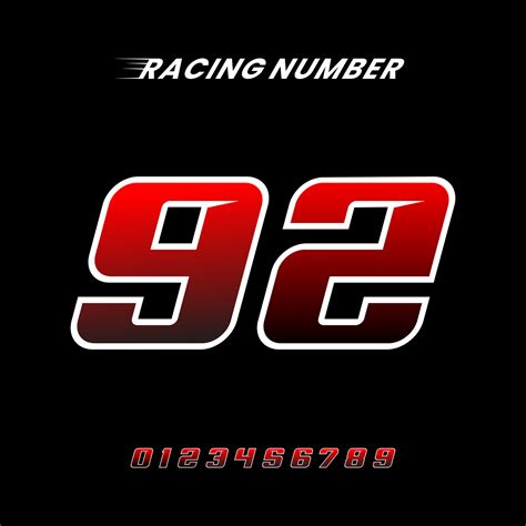 Racing Number 92 Design Vector Template 26260228 Vector Art at Vecteezy